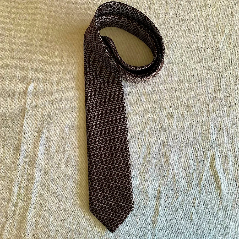 Ermenegildo Zegna Geometric Pattern Silk Tie Made in Italy
